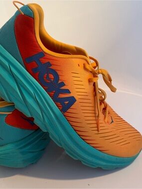 Hoka Kids Orange and Teal Lightweight Sneakers